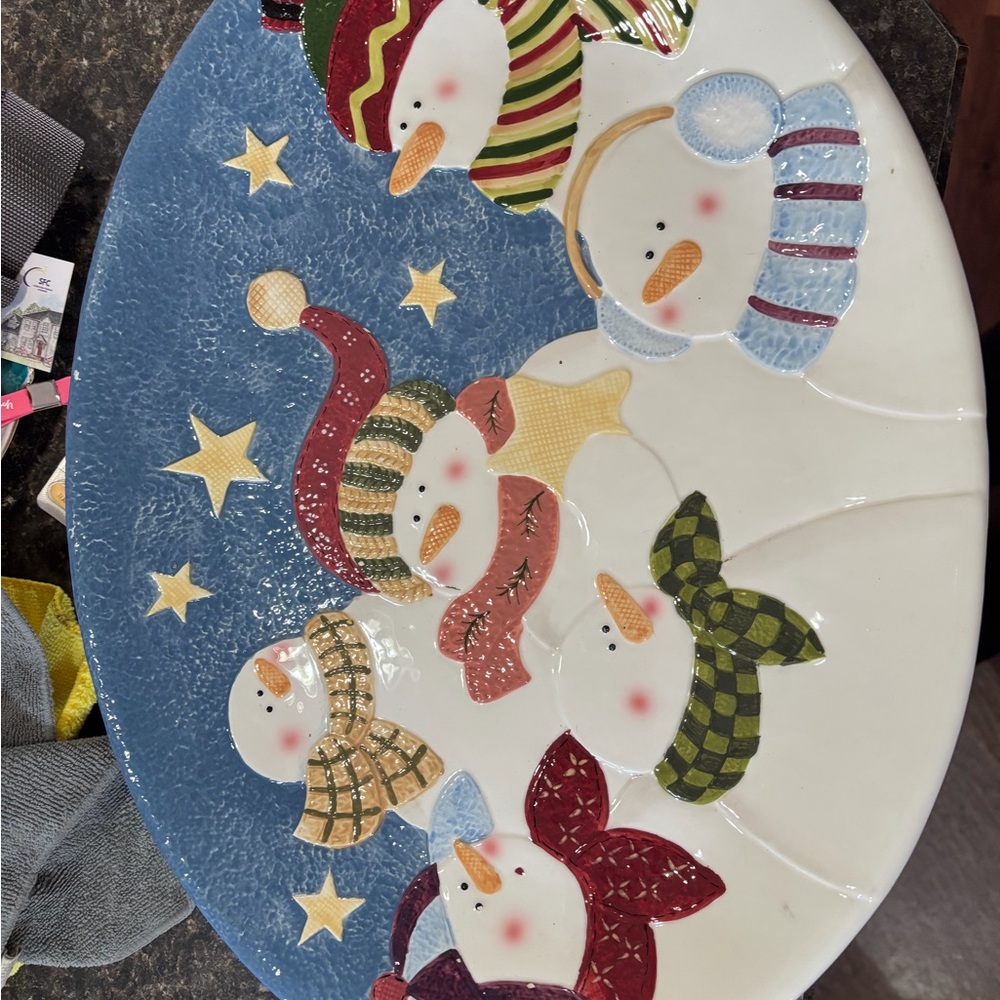 Festive Snowman Holiday Plate